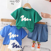2PC Baby Boy Wave Suit Blue